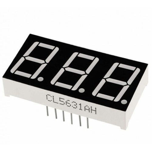 0.56 Inch 3 Digit 7 Segment LED Displays, Red Color - product image