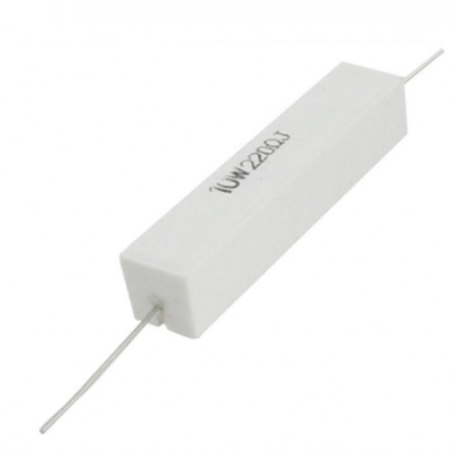 10Watt 220 Ohm Resistor WIREWOUND 220 Ohm 10W Resistor Ceramic Cement Wirewound Resistor 220 Ohm 10 Watt Wire Wound Fixed Cement Resistor 5% Tolerance 2 Pin Leads - product image