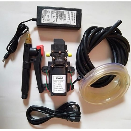 12v bike and car wash water pump motor full set, ac & dc, motor, adapter, input and out pipe spi gun and connector set