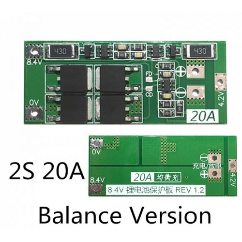 2S 20A BMS Charger 18650 Lithium Li-ion Battery Balance Protection Board - product image