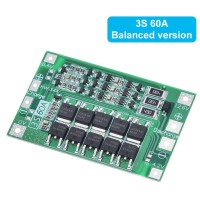 3S 60A BMS Board Lithium Li-Ion 18650 Protection Board with Balance 12.6V