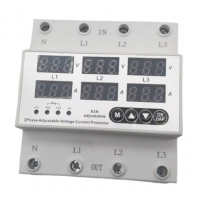 63A Three Phase Din Rail Over Under Voltage Protection Relay
