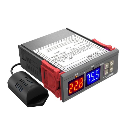 STC3028 Controller Sensor STC-3028 Sensor Dual Digital Display AC 220V 10A Adjustable Temperature Humidity Thermometer Hygrometer Thermostat Controller For Egg Incubator Tools Sets - product image