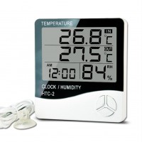 HTC-2 Digital Humidity & Temperature Meter With Clock