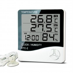Smart Sensor HTC-2 Digital Humidity & Temperature Meter With Clock