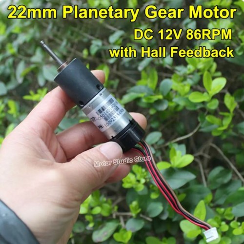 MINI 22MM PLANETARY GEARBOX GEAR MOTOR DC12V 86RPM SLOW SPEED LARGE TORQUE MICRO REDUCTION MOTOR HALL SENSOR DIY ROBOT ( REFURBISHED ) - product image