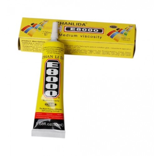 MULTIPURPOSE E8000 E-8000 50ML TRANSPARENT ADHESIVE SUPER STRONG GLUE - product image