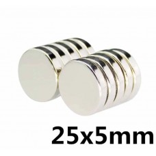 NEODYMIUM MAGNET 25 X 5 MM DISC