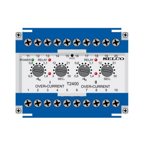 SELCO T2400-01 3-PHASE DUAL OVERCURRENT RELAY 440V - product image