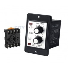 ATDV-Y/N (Time 60S & 60M) Twin timer relay timer relay adjustable AC 220V with Socket Base