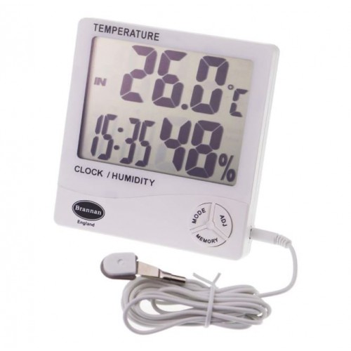 Brannan Digital Thermometer &amp; Hygrometer with Clock - product image