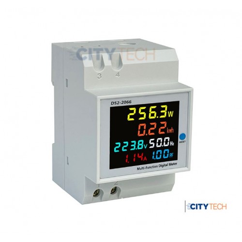 D52-2066 Multi Function Digital Meter Single-phase Household Electric Meter Rail Type - product image