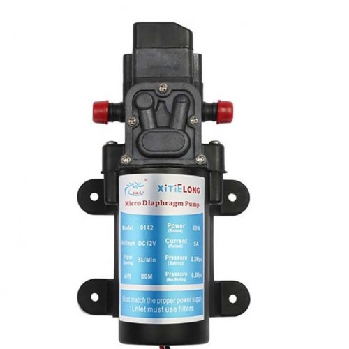 DC 12V 60W High Pressure Micro Diaphragm Water Pump Automatic Switch 5L/min Range 8m Water Pump - product image