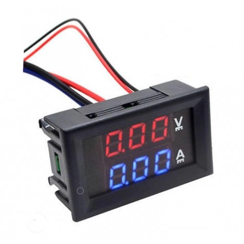 DC 100V 10A Voltmeter Amperemeter Module With LED Display BLUE RED LED 0.56 Inch Display VC288 DC 100V 10A Volt Amp Meter Dual Digital Display With Cables Mini Digital Voltmeter Ammeter - product image