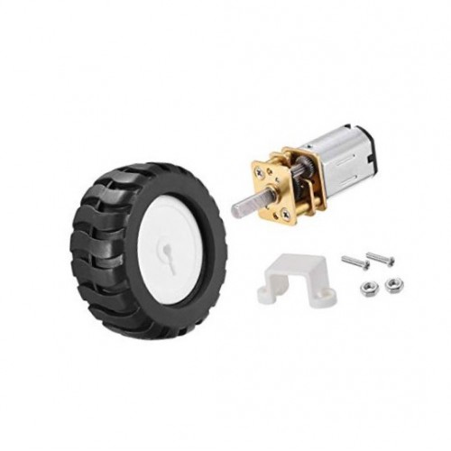 DC3-12V N20 Gear Motor &amp; Mount Bracket &amp; 43mm Wheel - product image