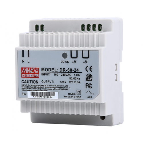 DR-60-24 Mean Well 60W Industrial DIN Rail Power Supply – 24V 2.5A - product image