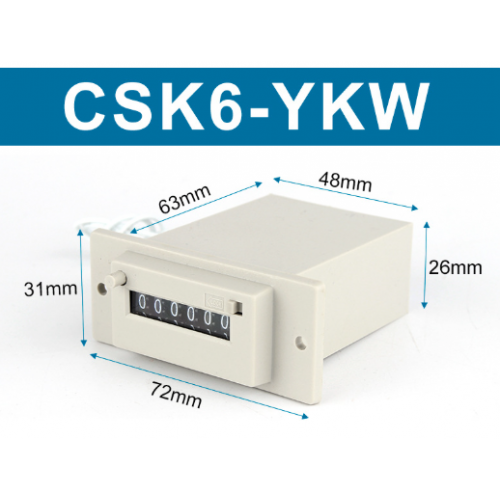 Electromagnetic Counter CSK6-YKW 6 Digit Pulse Counter AC 220V/DC 24V Best Quality - product image