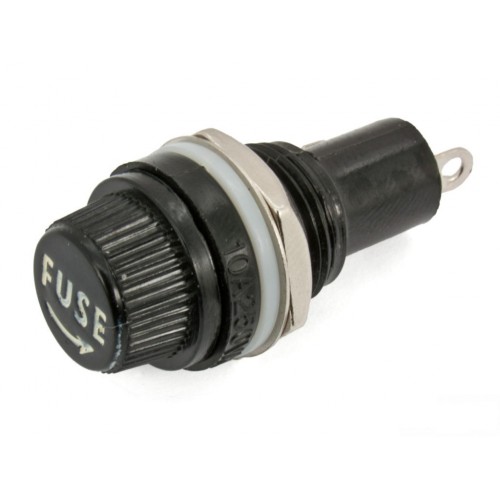  Panel Mount 6x30mm GLASS FUSE Holder Case 10A AC 220V 6x30mm Panel Mount Screw Cap Tube Glass Fuse Holder Socket Chassis 2 Pin Leads - product image