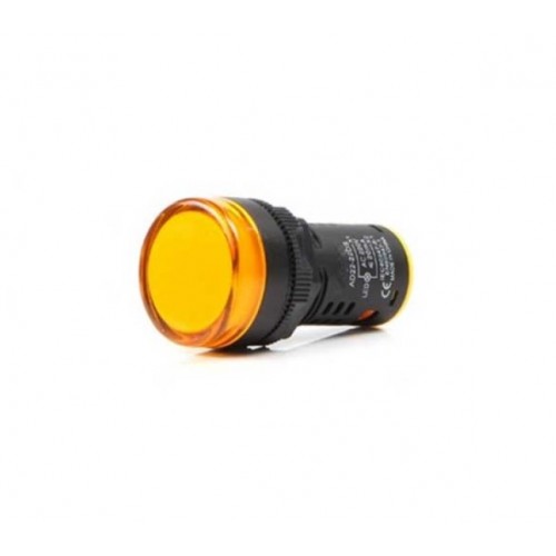 Indicator Pilot Lamp 22mm Round Head Yellow - product image