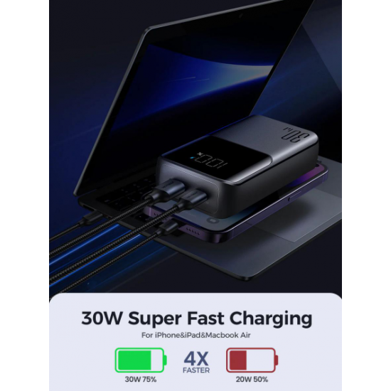 Joyroom JR-PBC06 & PBC07 30W 10000-20000mAh Mini Power Bank with Dual Cables