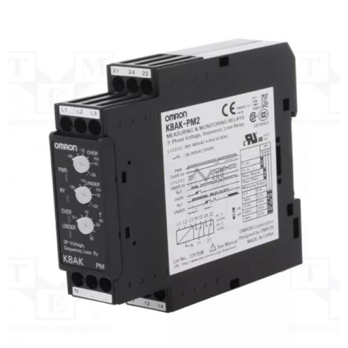 OMRON K8AK-PM Three Phase Voltage Phase Sequence Phase Loss Monitoring Relay - product image