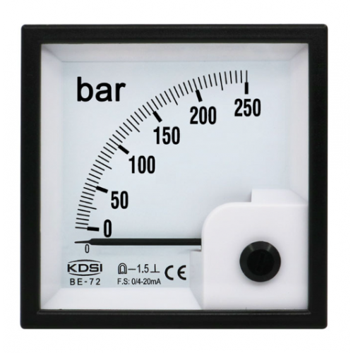 KDSI Pointer Ammeter BE-72 DC 4-20mA 250Bar Pressure Gauge - product image