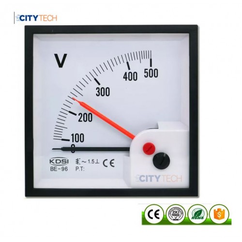 KDSI BE-96 AC500V Double Pointer Analog AC Panel Mount Voltmeter - product image