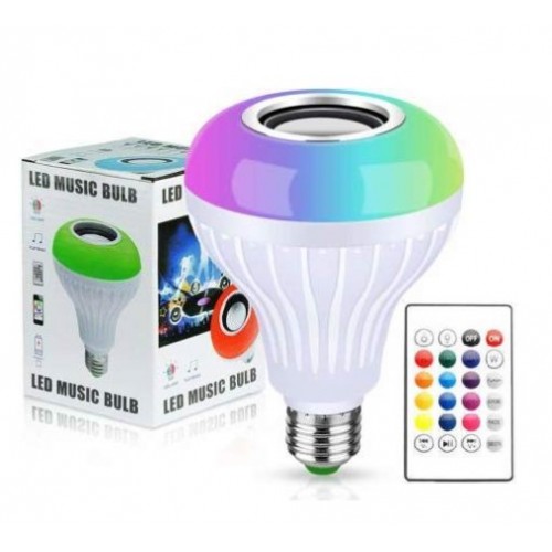 LED Music Bulb Bluetooth4.0 Light Speaker- Multi-color changing E27 12W LED light bulb with Remote Control for Home/Stage - product image