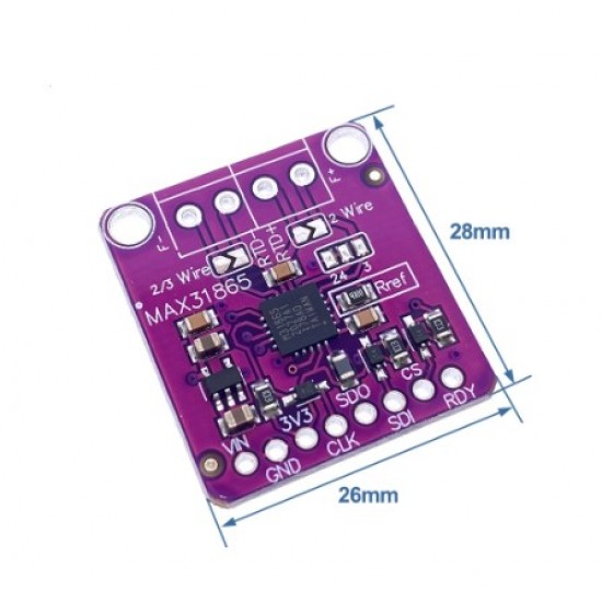 MAX31865 SPI PT100/PT1000 RTD-to-Digital Converter Board