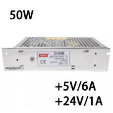Mean Well D-50 Series Dual Output Switching Power Supply 5V 12V 24V