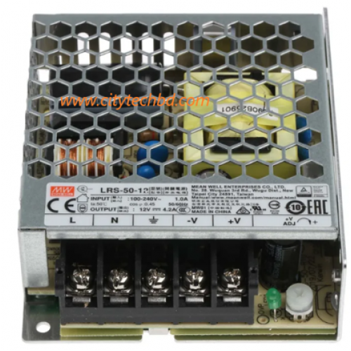 MEAN WELL LRS-50-12 Switching Power Supply – 12V DC, 4.2A, 50W, 1 Output - product image