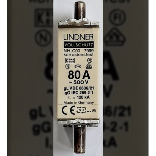 NH-C00 (7999) LINDNER 80A 500V GL/GG FUSE - product image