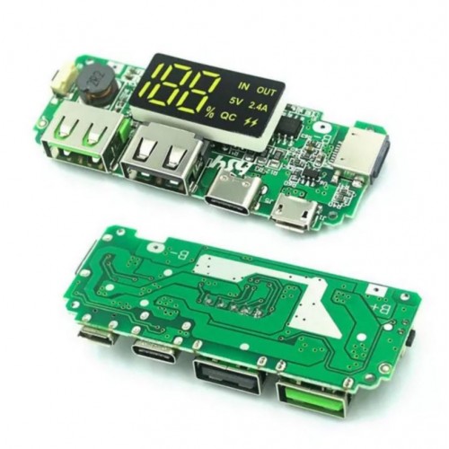 TOP CLASS Power Bank Circuit Dual USB 5V 2.4A Type-C Micro Lightning USB Mobile Power Bank 18650 Charging Module Lithium Battery Charger Board Circuit Overcharge Overdischarge Short Protection - product image