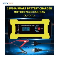 Pulse Repair Intelligent 12V 10A Battery Charger with LCD Displaly