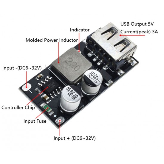 HW-298 QC3.0 QC2.0 Fast Quick Charging Board DC-DC Step Down Buck Converter Power Supply Module USB QC 3.0 QC 2.0 Charger Board 6-32V To USB 5V 9V 12V USB Fast Charging Module