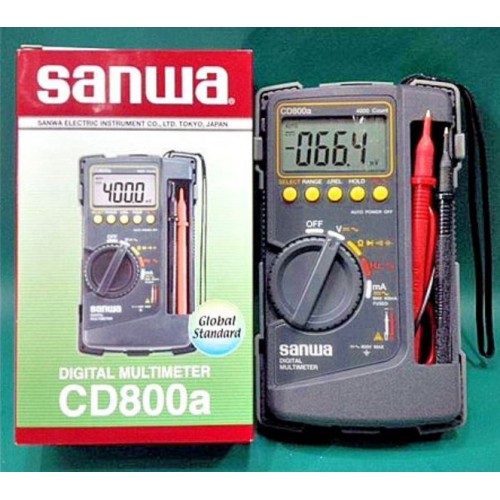 SANWA CD800a Digital Multimeter DMM 4000 AC DC Ohm Frequency - Japan - product image