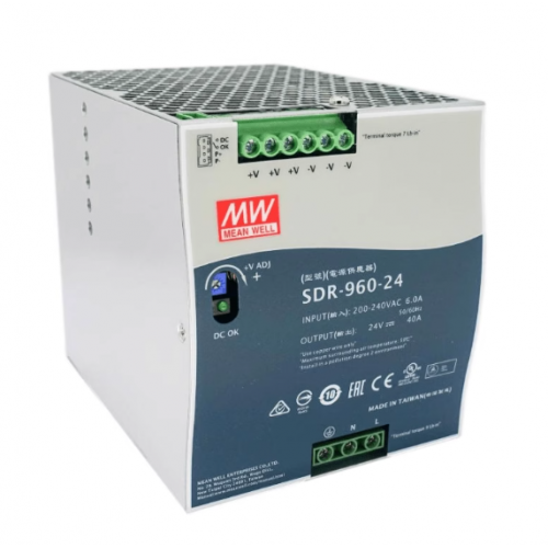 SDR-960-24 MEAN WELL 960W DIN Rail Power Supply 24V 24A - product image