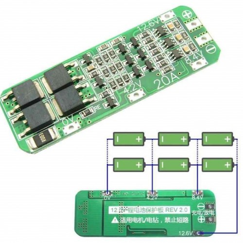 3S 20A BMS Battery Protection Board 3S 20A 12.6V 18650 AA AAA Lipo Li-ion Lithium Battery BMS Chargers Protection Module Electronics Battery Management System - product image