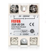 SSR-80DA Solid State Relay DC to AC (Input 3-32V DC Output 24-380V AC)