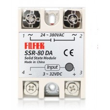 SSR-80DA Solid State Relay DC to AC (Input 3-32V DC Output 24-380V AC)