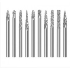 10-Piece Tungsten Carbide 3x3mm Rotary Burr Drill Bits Set for Metal Grinding and Milling
