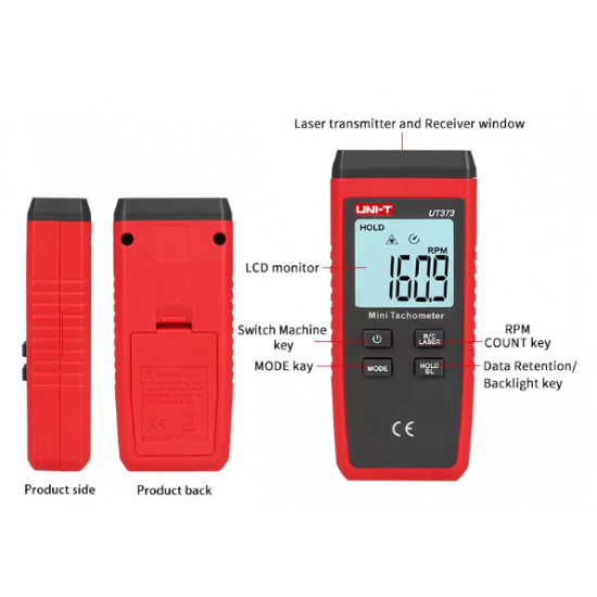UNI-T UT373 Mini Industrial Tachometer