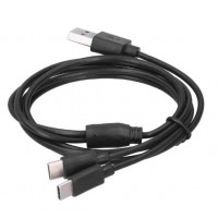 USB To Type?C Cable Dual Port Power Cord 2 In 1 Multi Charging For