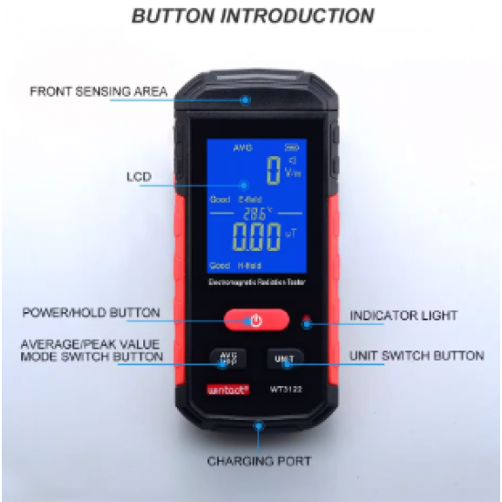 Digital Household Electromagnetic Radiation Tester Wintact WT3122 in bd